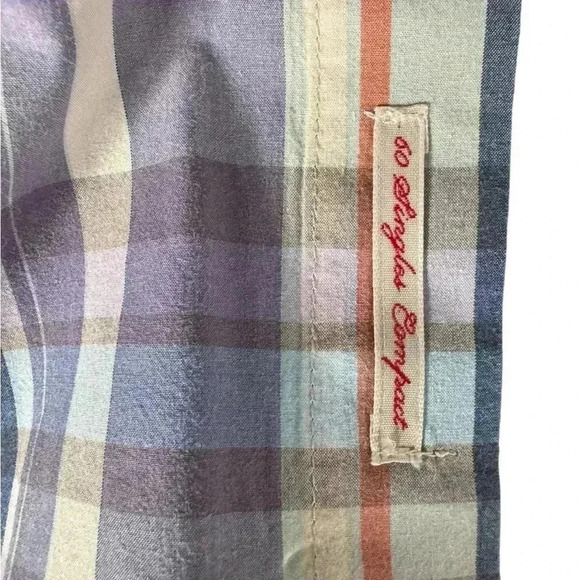 SALTAIRE Men's XXL Multi-Color Plaid 100% Cotton Casual Button-Front Shirt - Picture 5 of 7